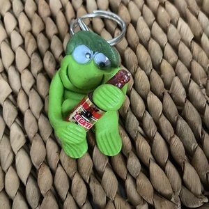 Tecate frog keychain